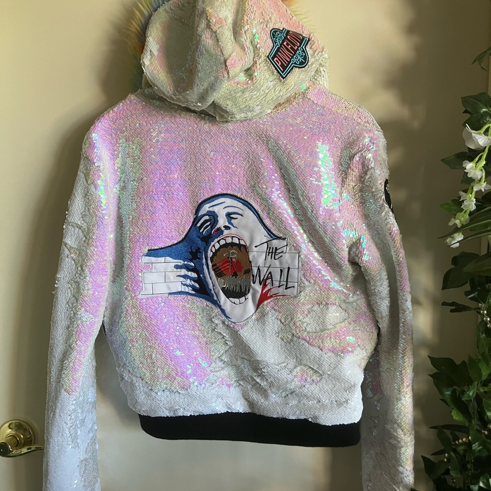 Handmade sequined Pink Floyd festival jacket